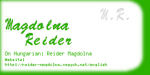 magdolna reider business card